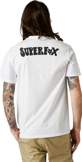 Fox SUPER TRIK Short Sleeve PREMIUM TEE Optic White BACK FACING MODEL
