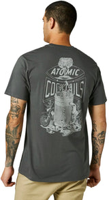 Fox DISQUIET Short Sleeve PREMIUM TEE Dark Shadow BACK FACING MODEL