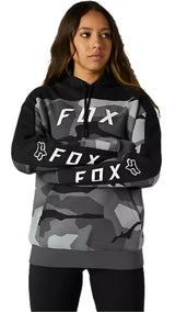 Fox WOMENS  BNKR PULLOVER FLEECE - Black Camo FRONT