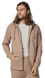 Fox Rise Zip Fleece Jacket Mocha FRONT FACING MODEL