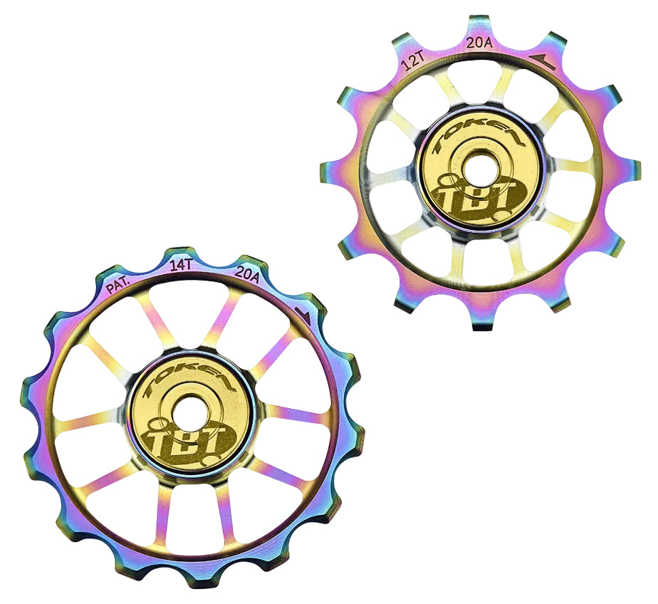 Token T1724XS-TBT Large Ceramic Pulley Set for SRAM 12s Road Drivetrain - Oil Slick
