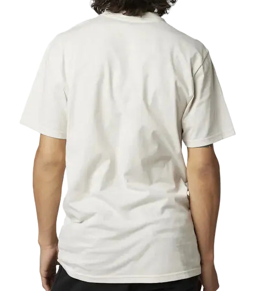 Fox UNLEARNED Short Sleeve PREMIUM TEE Vintage White BACK FACING MODEL