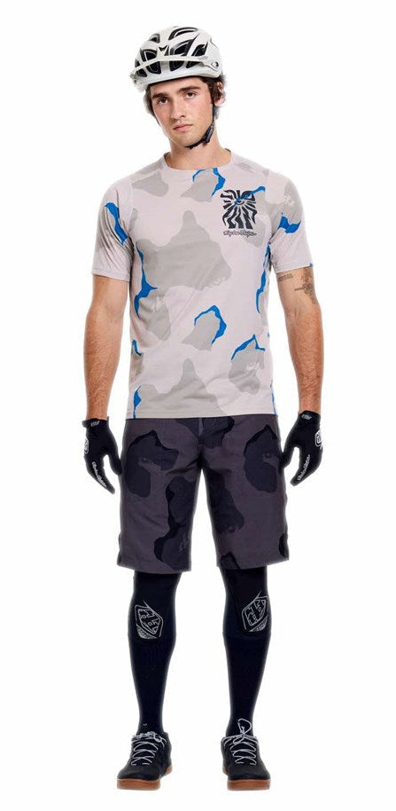 Troy Lee Designs Skyline Pro Short Sleeve Jersey Flow Camo Pumice FRONT FACING MODEL