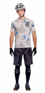 Troy Lee Designs Skyline Pro Short Sleeve Jersey Flow Camo Pumice FRONT FACING MODEL
