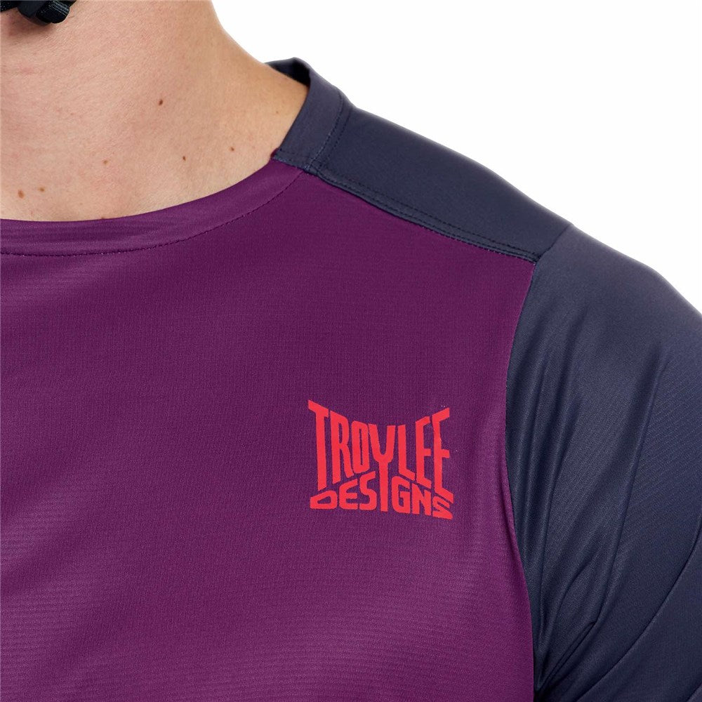 Troy Lee Designs Skyline Pro Short Sleeve Jersey Fangs Sangria detail