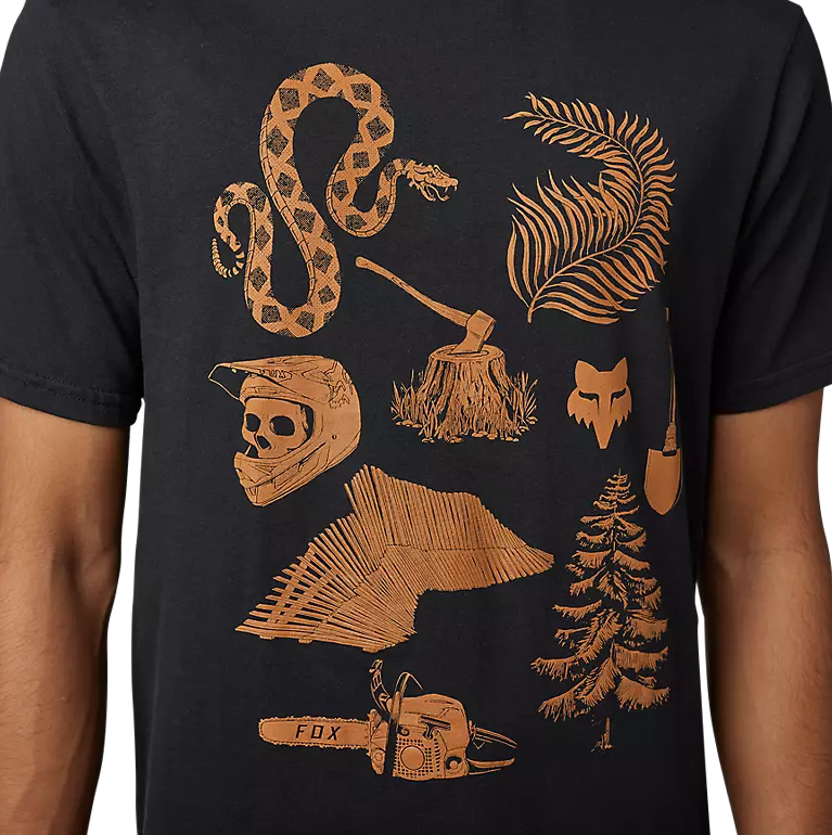 Fox TRACK BEAST SS PREM TEE Black DETAILS