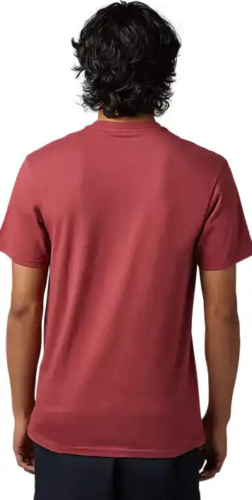Fox TRACK BEAST SS PREM TEE Scarlet BACK FACING MODEL