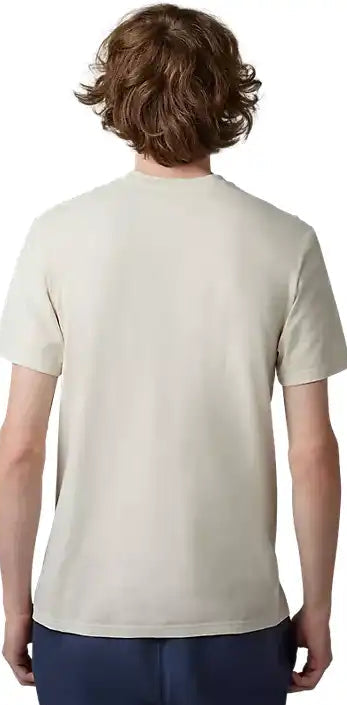 Fox TRACK BEAST SS PREM TEE VintWhite BACK FACING MODEL