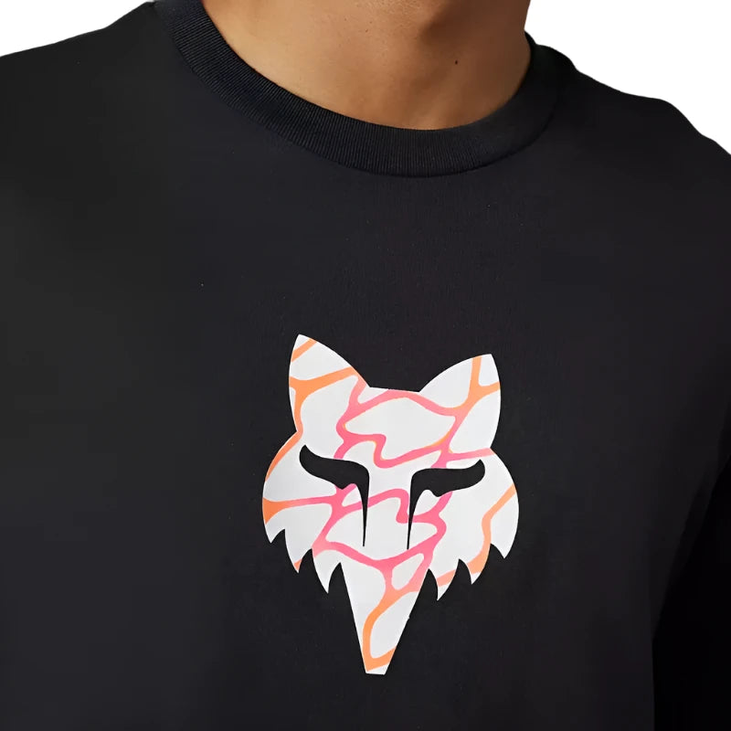 Fox RYVER LS PREM TEE - Black FRONT PRINT