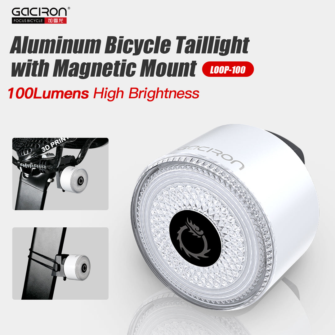 Gaciron 100LM Smart Rear Brake Light Magnetic White Housing