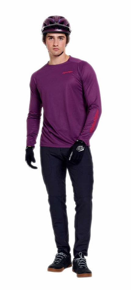 Troy Lee Designs Skyline Pro Long Sleeve Jersey Mono Sangria Front Facing Model 