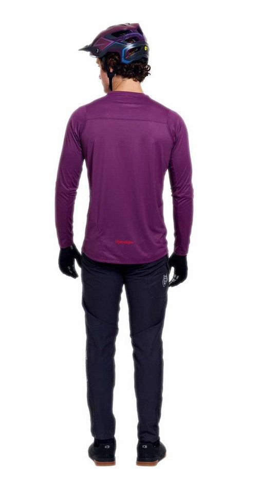 Troy Lee Designs Skyline Pro Long Sleeve Jersey Mono Sangria Back Facing Model 