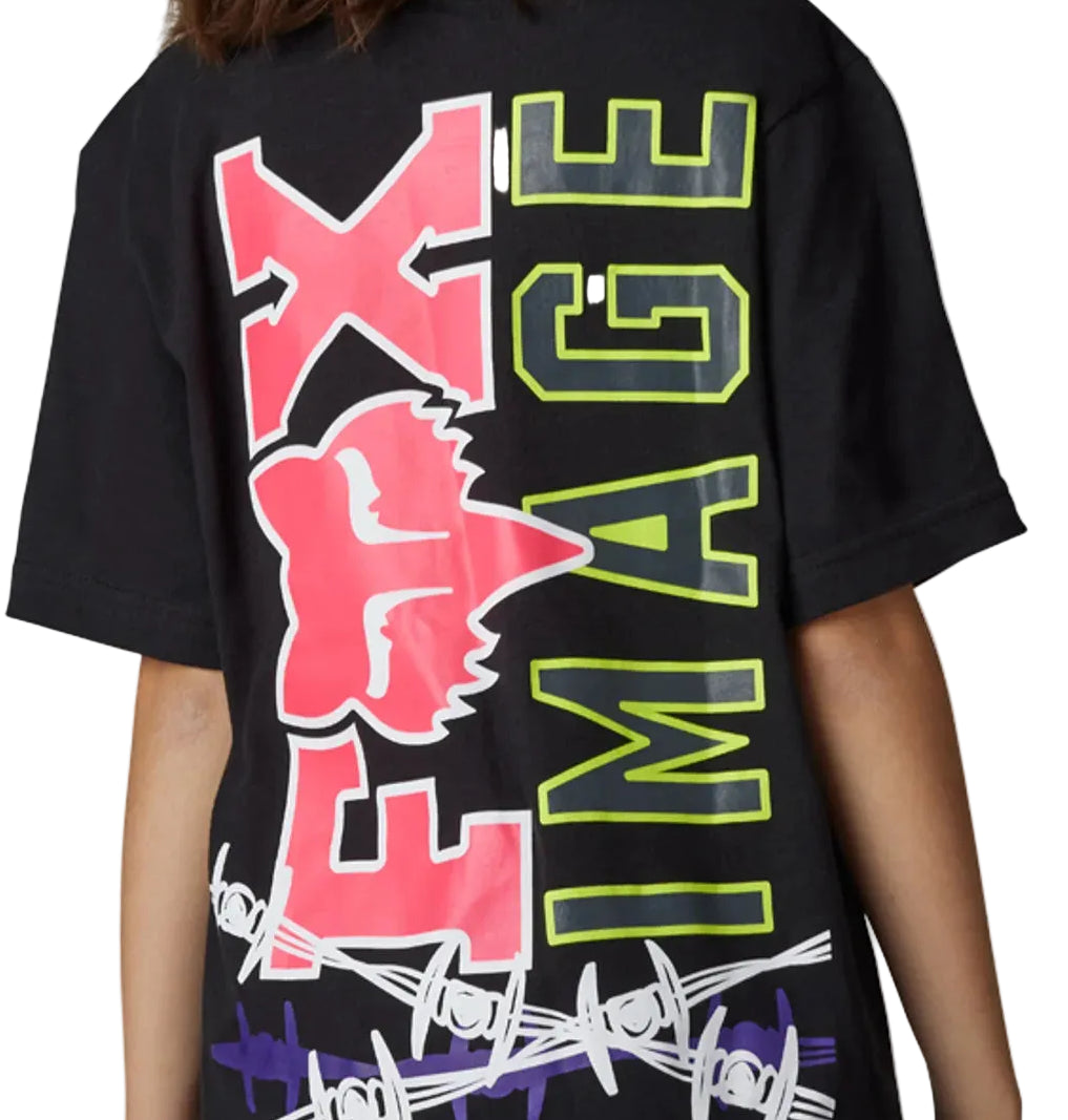 Fox YOUTH BARBED WIRE Short Sleeve TEE Black DETAILS