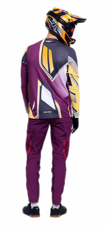 Troy Lee Designs Sprint Pro Jersey Lowrider Sangria BACK FACING MODEL