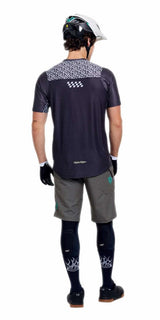 Troy Lee Designs Skyline Pro Air Short Sleeve Jersey Ridgeline Carbon BACK FACING MODEL