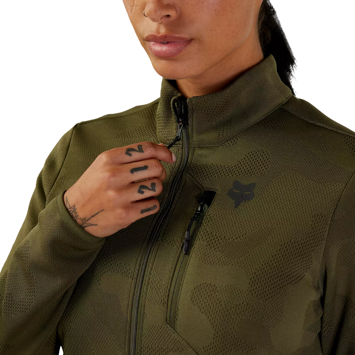 Fox W RANGER MIDLAYER FULL ZIP Olive Green ZIPPER