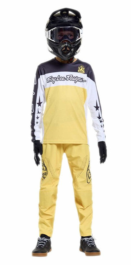 Troy Lee Designs Youth Sprint Pro Jersey Yo Moto Butter FRONT FACING MODEL
