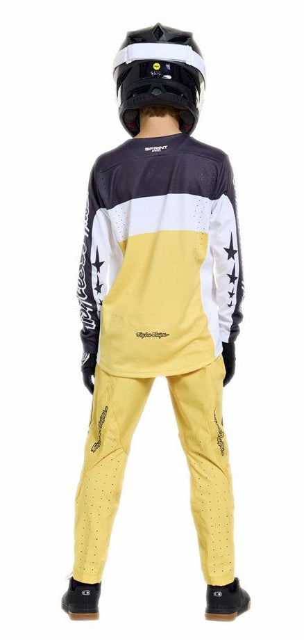 Troy Lee Designs Youth Sprint Pro Jersey Yo Moto Butter BACK FACING MODEL