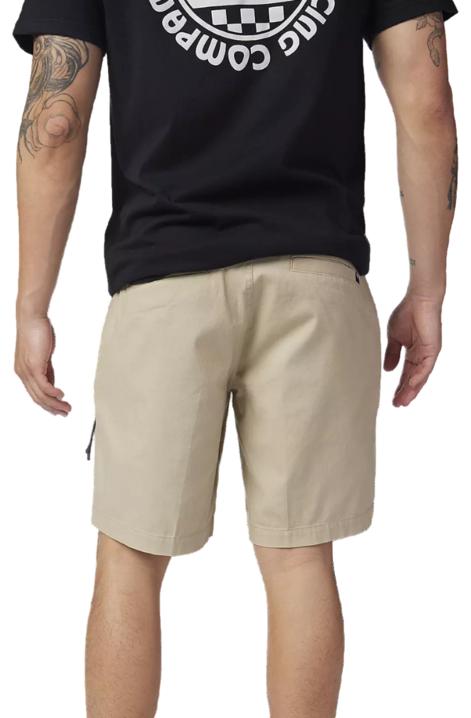 Fox Essex 3.0 Tan Shorts BACK FACING MODEL