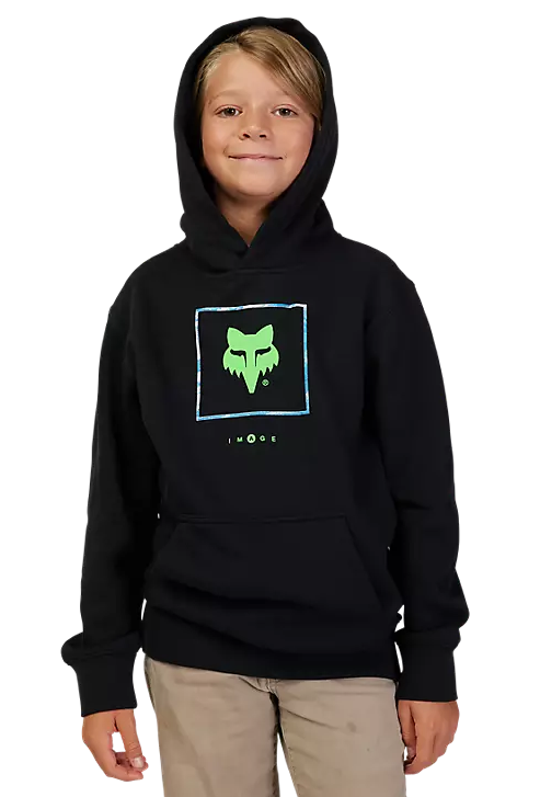 Fox YTH ATLAS FLEECE PO Black FRONT FACING MODEL