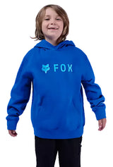 Fox Youth Absolute Fleece Pullover Blue FRONT FACING MODEL 