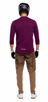 Troy Lee Designs Ruckus Ride 3/4 Tee Mono Sangria BACK FACING MODEL