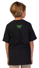 Fox YTH ATLAS Short Sleeve TEE Black BACK FACING MODEL