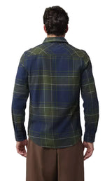 Fox TrailDust Flannel Shirt Midnight BACK FACING MODEL 