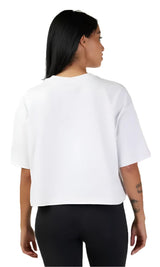 Fox WOMENS WORDMARK OS CROP TEE - White BACK