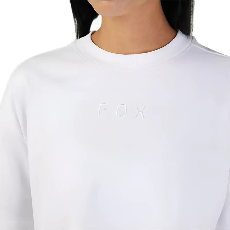 Fox WOMENS WORDMARK OS CROP TEE - White