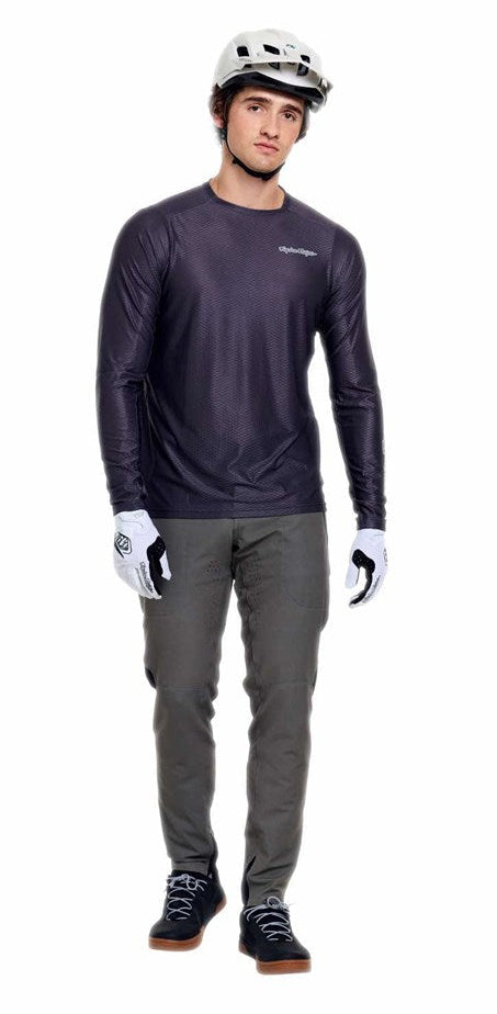 Troy Lee Designs Skyline Pro Air Long Sleeve Jersey Mono Carbon FRONT FACING MODEL