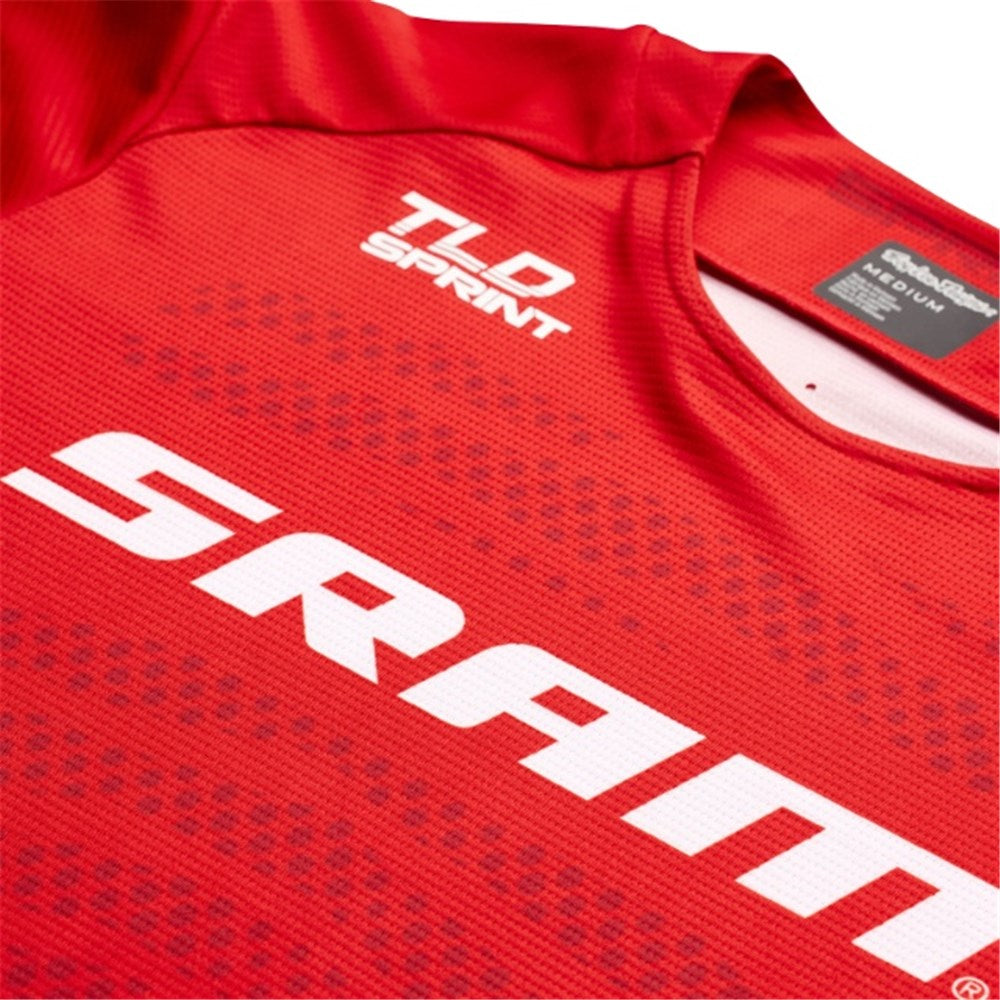 TROY LEE DESIGNS 24.1 SPRINT JERSEY REVERB SRAM SHIFTED FIERY - RED FRONT PRINT