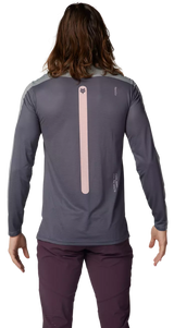 Fox Flexair Aviation LS Jersey Race Grey Vintage BACK FACING MODEL