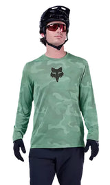 Fox Ranger Tru Dri LS Jersey Pine FRONT FACING MODEL 