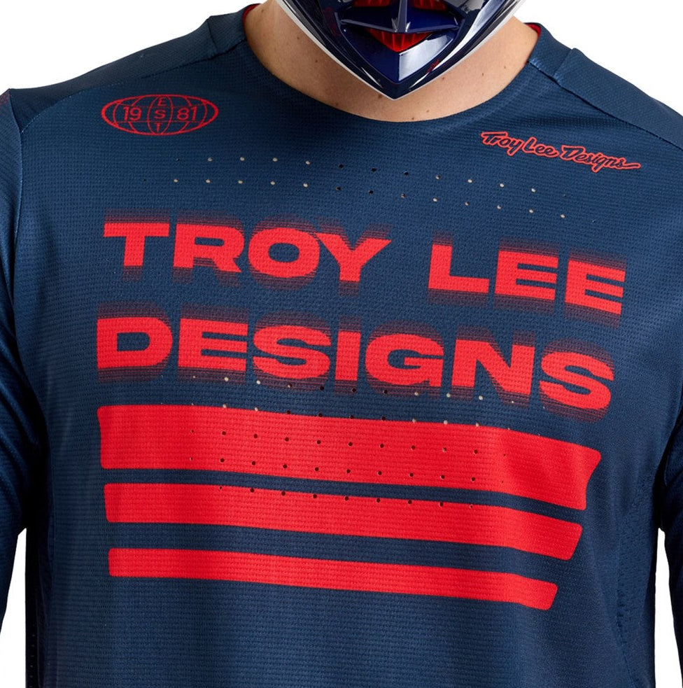 Troy Lee Designs Sprint Segment 25.2 Jersey Midnight FRONT DETAILS