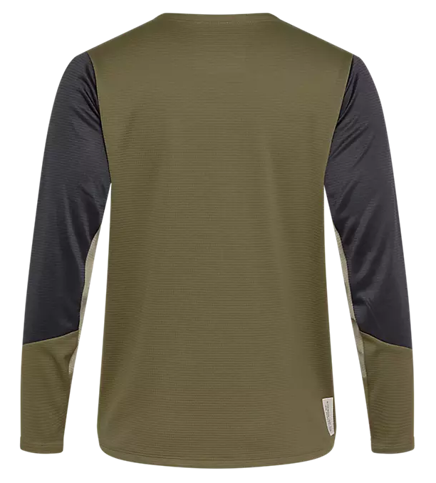 Fox Youth Defend Long Sleeve Jersey Olive Green BACK