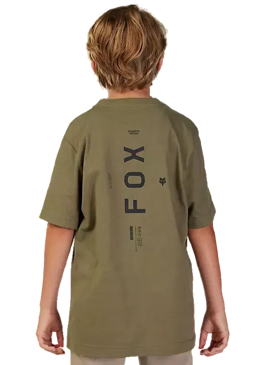 Fox YTH DYNAMIC Short Sleeve TEE OlvGreen BACK FACING MODEL
