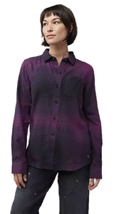Fox Women's Traildust Flannel Shirt Sangria FRONT FACING MODEL