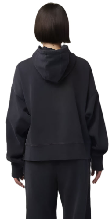 Fox Womens WORDMARK Oversized Fleece PO Black BACK FACING MODEL