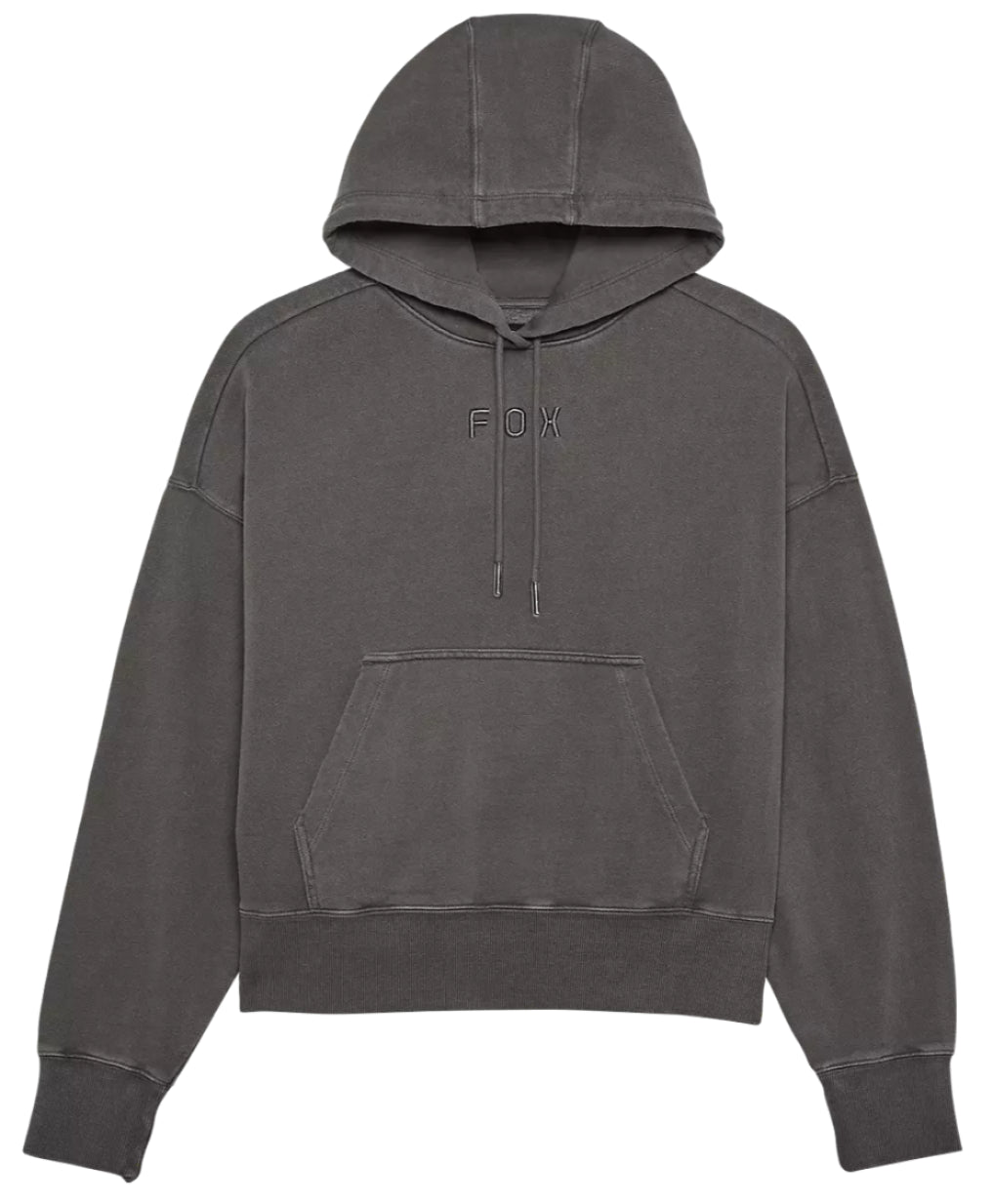 Fox Womens WORDMARK Oversized Fleece PO Pewter FRONT