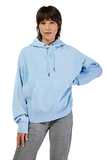 Fox Women's Wordmark OV Fleece Pullover Cashmere Blue FRONT FACING MODEL 