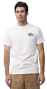 Fox Scripted SS Premium Tee Optic White FRONT FACING MODEL