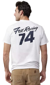 Fox Scripted SS Premium Tee Optic White BACK FACING MODEL