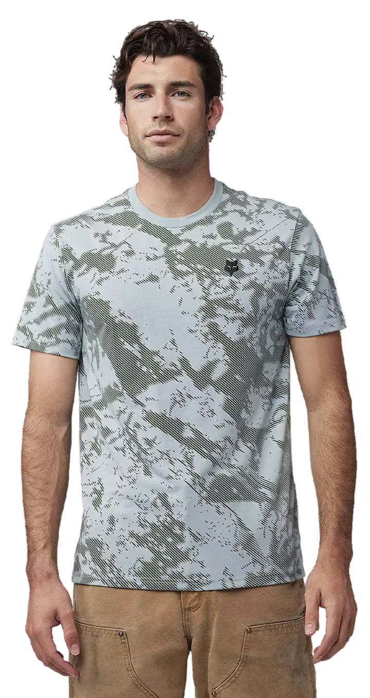 Fox Gravel SS Tech Tee Gun T-Shirt FRONT FACING MODEL