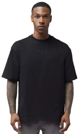 Fox WORDMARK Oversized SS TEE Black FRONT FACING MODEL