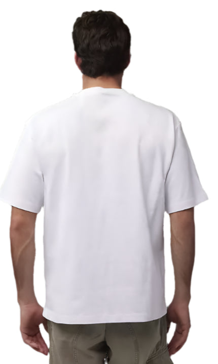 Fox WORDMARK Oversized SS TEE Optic White BACK FACING MODEL