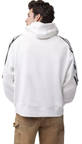 Fox Energy Face Oversized Fleece Pullover White BACK FACING MODEL 