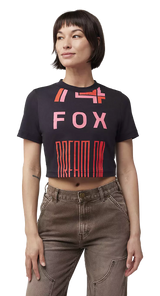 Fox W Race Spec Baby Tee Black FROTN FACING MODEL 