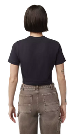 Fox W Race Spec Baby Tee Black BACK FACING MODEL 