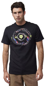 Fox Energy Face SS Premium Tee Black FRONT FACING MODEL 